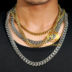 Hot Sale Classic  8mm 10mm 12mm 316L Stainless Steel Cuban Link Chain No Fade 18k Gold Plated Mens Hip hop Necklace Cuban Chain