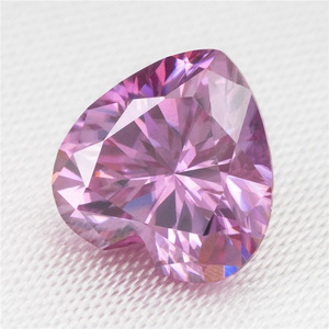 Heart shape Pink color loose moissanite 0.5ct 1ct 2ct 3ct loose gemstone Synthetic Lab Grown diamonds