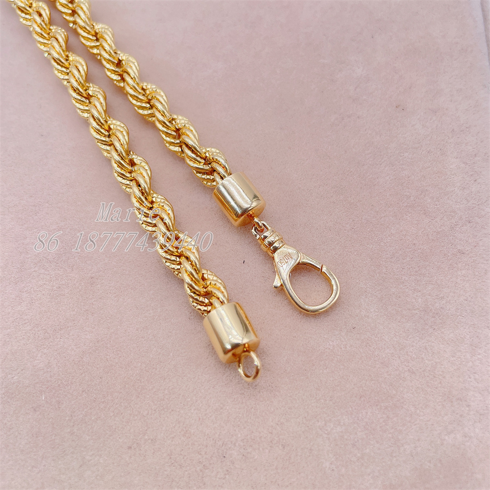 Real 18K Solid Gold Rope Chain For Man Pure Gold Jewelry 18K Au750 Gold Chain Necklace Jewelry Custom Necklace 18k