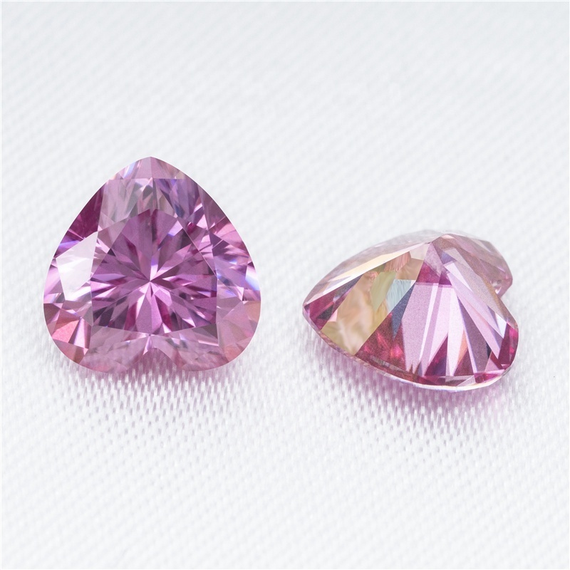 Heart shape Pink color loose moissanite 0.5ct 1ct 2ct 3ct loose gemstone Synthetic Lab Grown diamonds