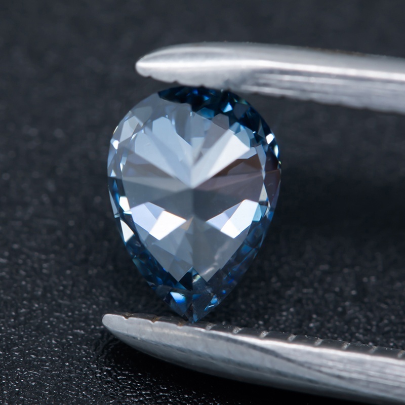 In Stock Factory Price 1.01Ct Pear Cut Blue Intense SI Clarity  Lab Made Diamond IGI Certificates CVD Diamond