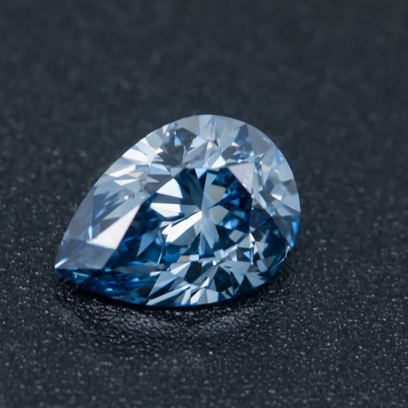 In Stock Factory Price 1.01Ct Pear Cut Blue Intense SI Clarity  Lab Made Diamond IGI Certificates CVD Diamond