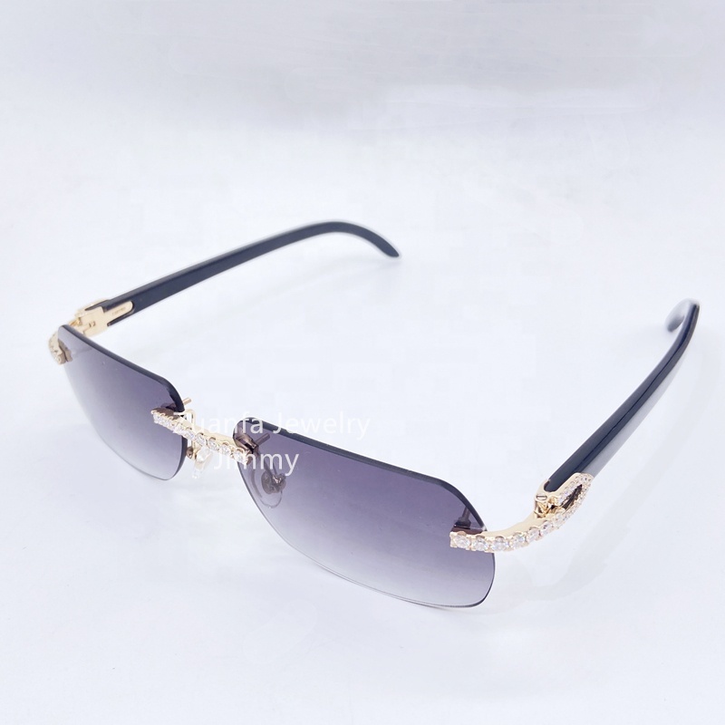 ready to ship Luxury stylish new item smoke lenses  hip hop fashion vvs moissanite iced out shades