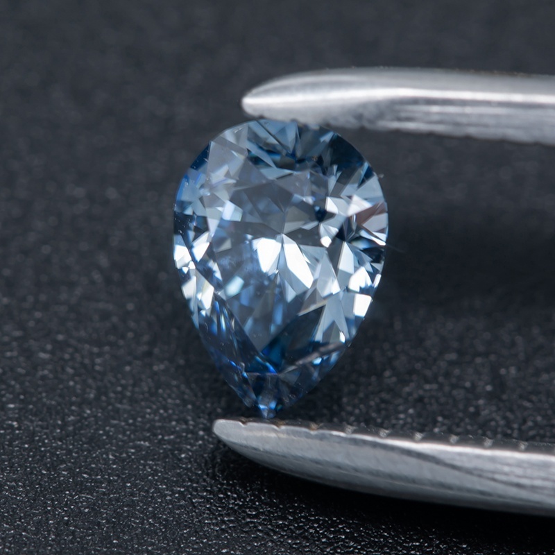 In Stock Factory Price 1.01Ct Pear Cut Blue Intense SI Clarity  Lab Made Diamond IGI Certificates CVD Diamond