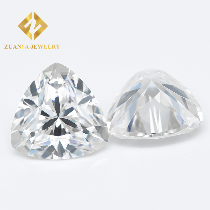 Zuanfa Wholesale Price Lab Grown Gemstone GRA Certified Moissanite Diamond Trillion Cut D VVS1 Loose Moissanite