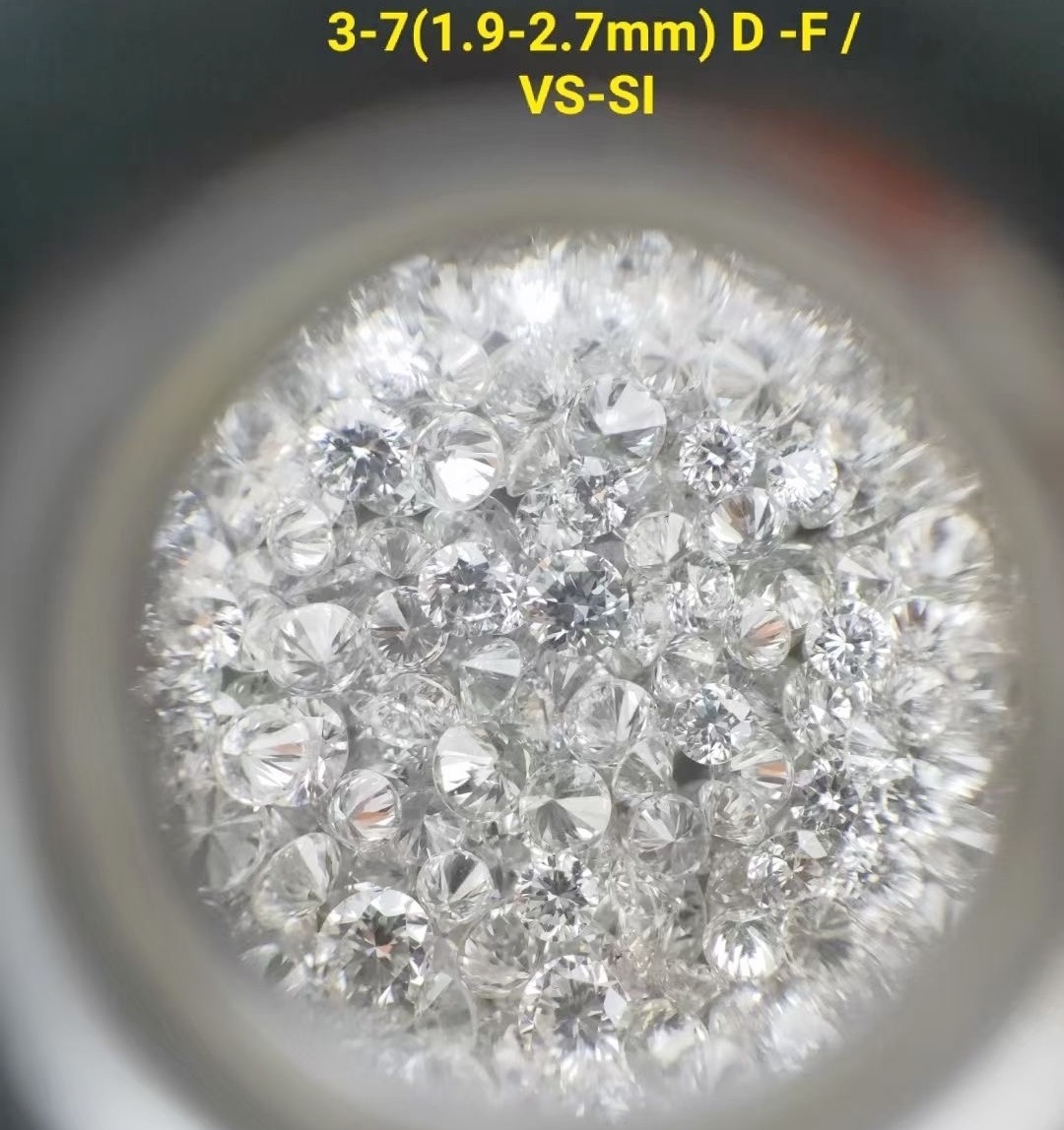 Zuanfu wholesale bulk lab grown HPHT CVD diamond IGI certificate hpht loose diamond lab grown 0.9mm to 3.0mmmelee size diamond