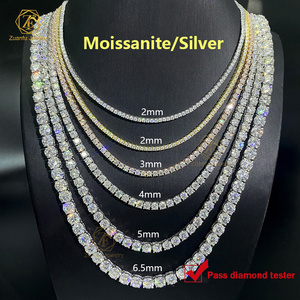 Factory VVS Moissanite Diamond Chain 925 Silver Hip Hop Jewelry 4mm 5mm Iced Out Clustered Bracelet 3.0mm Tennis Necklace Chain