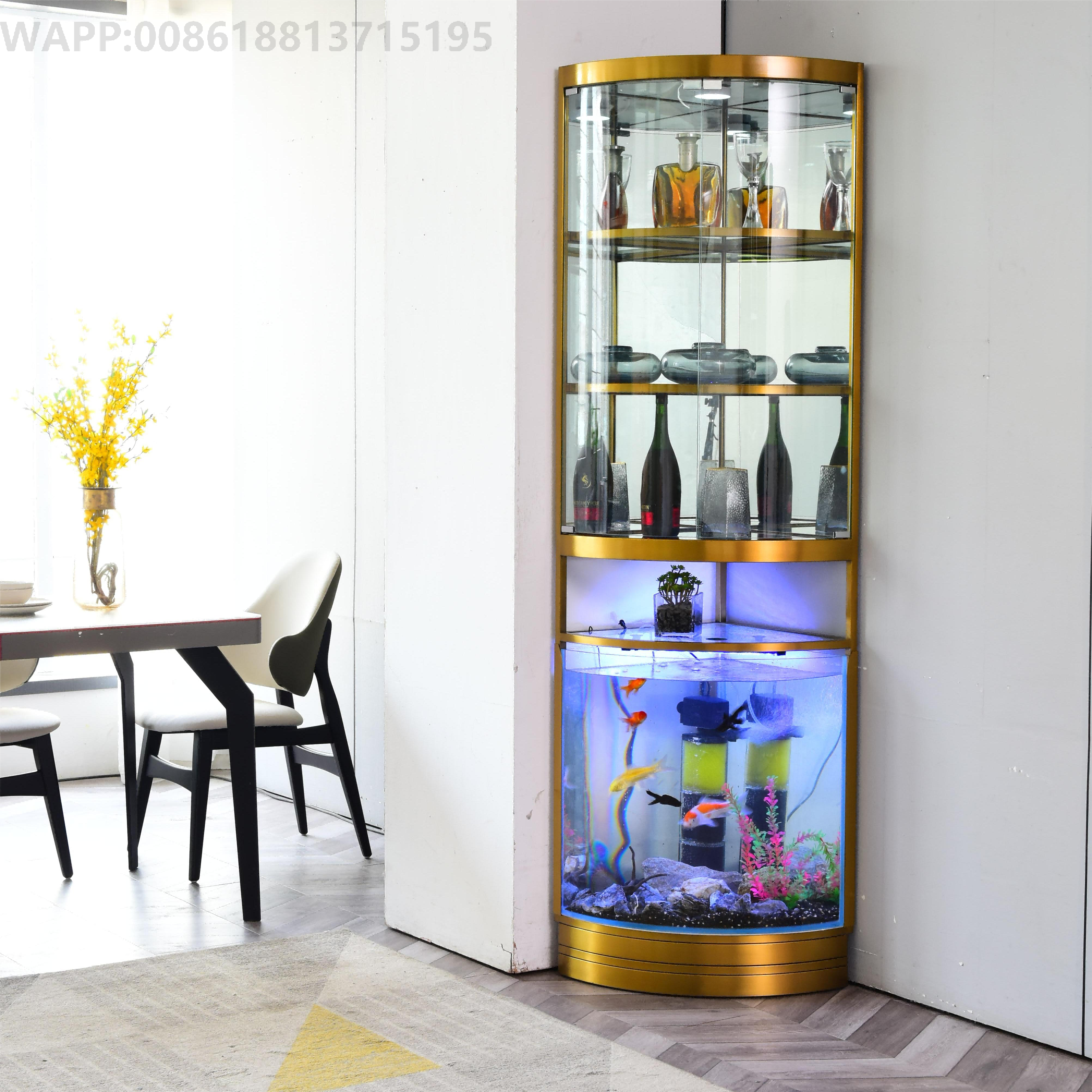 living room the corner stainless steel sheet metal furniture  gold stainless steel small wine cabinet