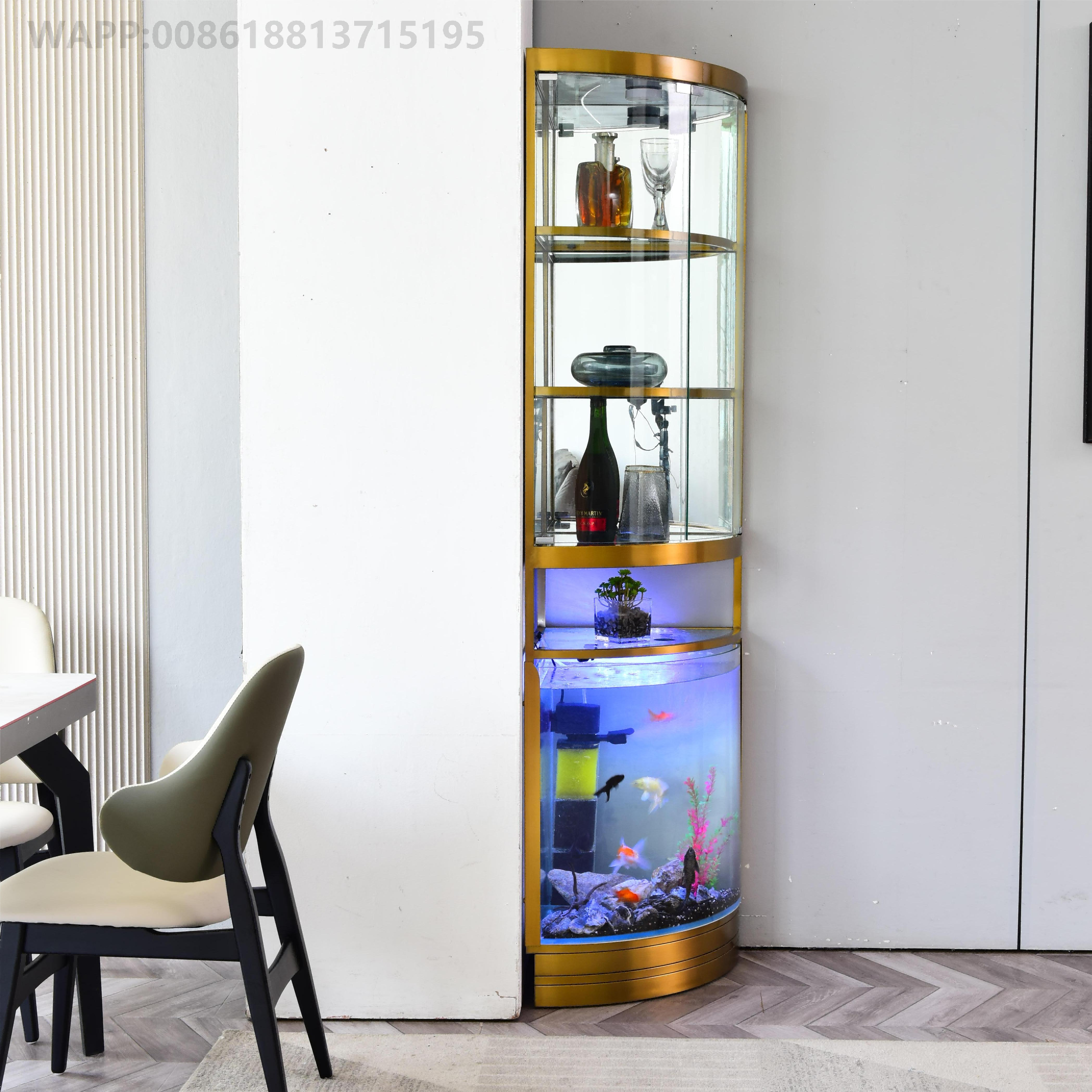 living room the corner stainless steel sheet metal furniture  gold stainless steel small wine cabinet