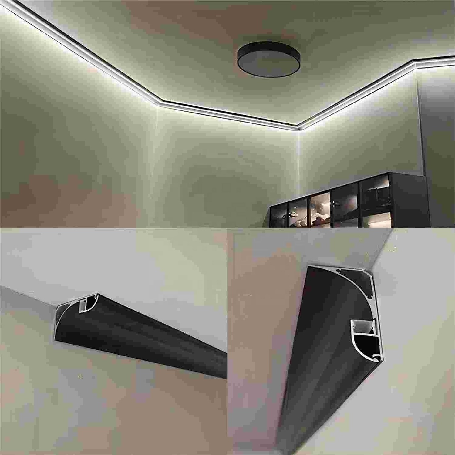 Popular special design ceramic tile inlaid LED lamp Floor metal edge lamp strip Aluminum groove