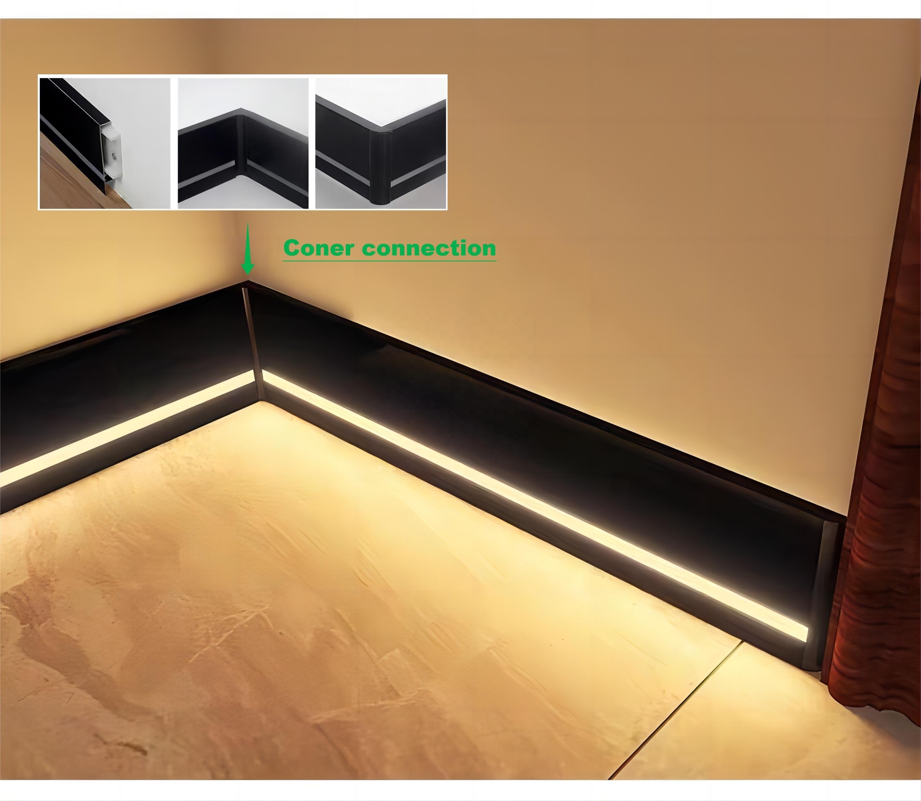 Popular special design ceramic tile inlaid LED lamp Floor metal edge lamp strip Aluminum groove