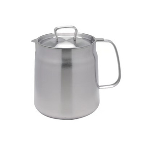 Stainless steel filter oil pot with cover filter screen kitchen can fry filter oil residue 304 oil storage pot