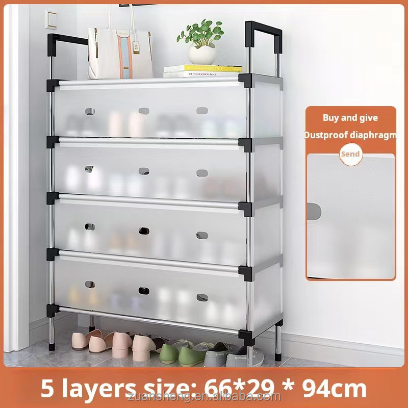 Simple shoe rack multi-layer assembly simple dust storage rack door multi-functional home economical space saving shoe cabinet