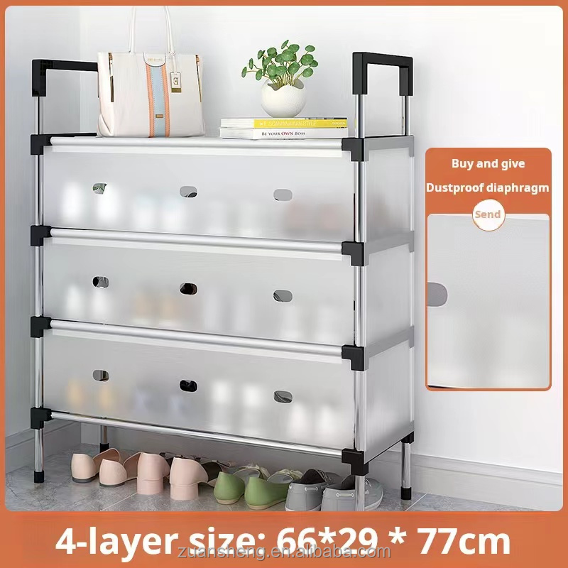 Simple shoe rack multi-layer assembly simple dust storage rack door multi-functional home economical space saving shoe cabinet