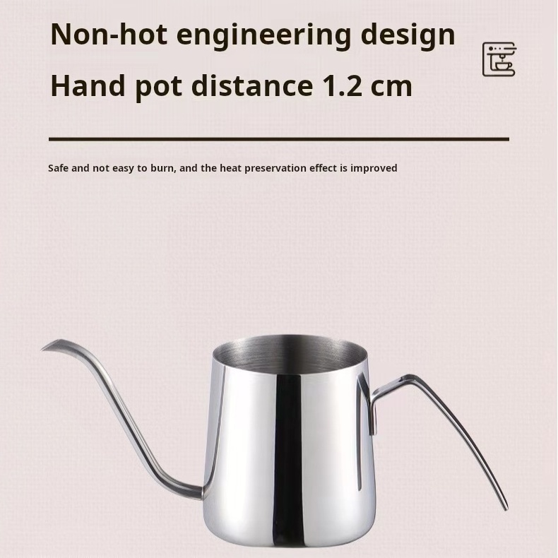 Gooseneck thin mouth coffee maker Home kitchen stainless steel hand brewed coffee maker Teapot non-stick pan