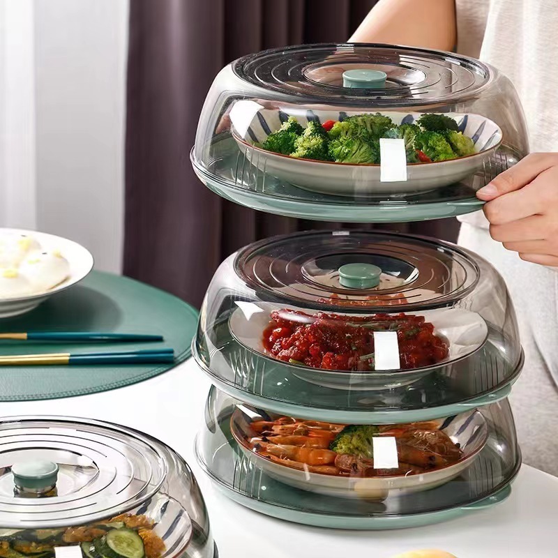 Multilayer stackable dust plate Circular dish cover Insulated food cover Transparent plastic