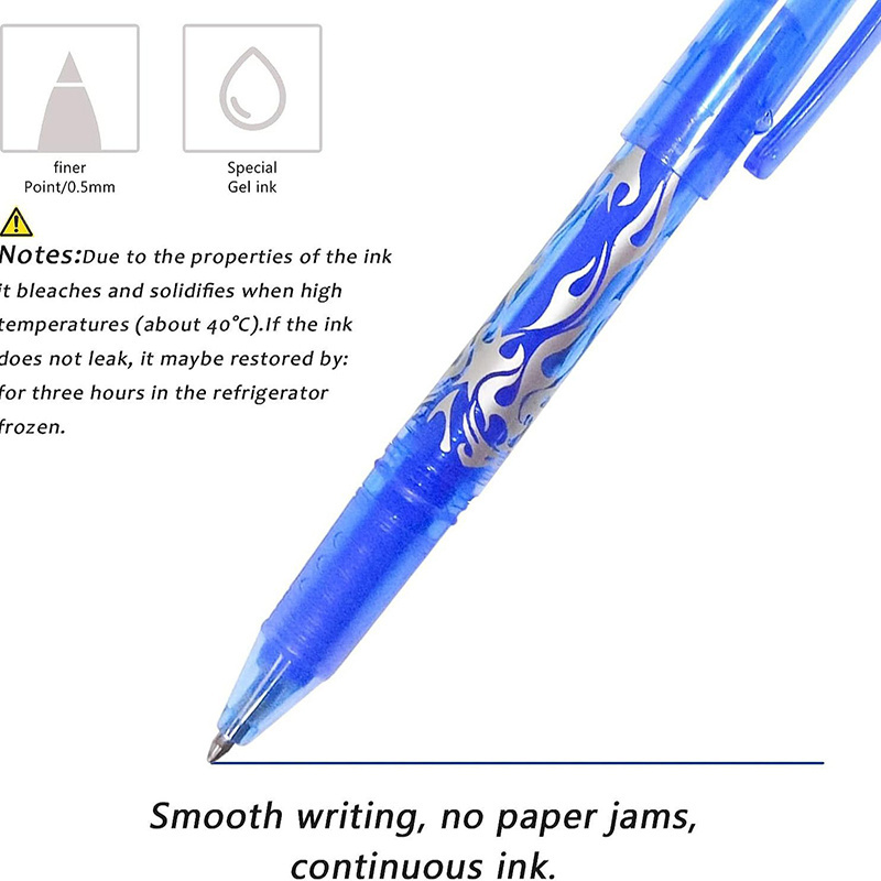 2023 Erasable Rollerball Pen Multicolor Ink with Custom Logo Remove by Refill Friction 0.7 Kids Ball Pen with Eraser Feature