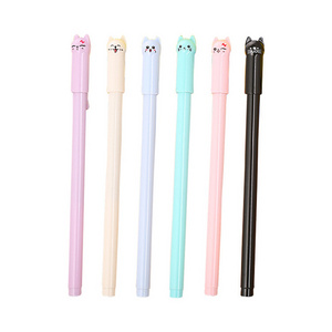 New Design Cute Cartoon Creative Kawaii Cat Ball Pen Black Ink Gel Office and School Plastic Stationery