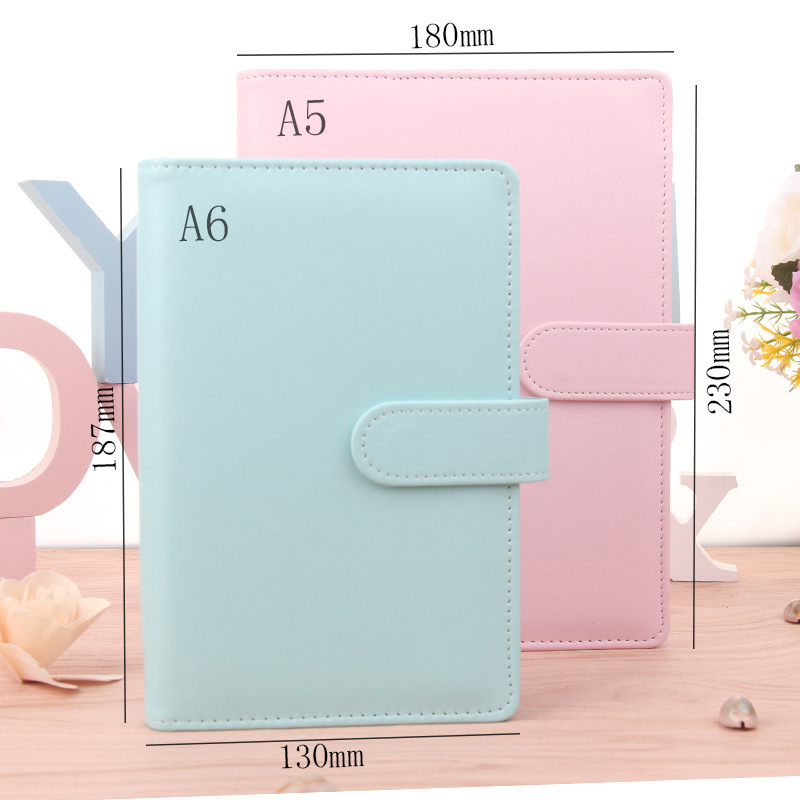 Wholesale Pu Leather Budget Binder office supplies with buckle Notebook Planner Cover A5 A6 Binder Ring Bound Planner