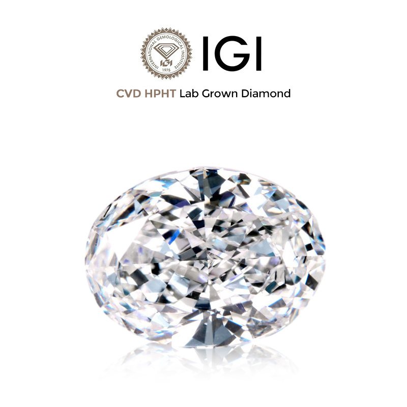 Oval Lab Diamond IGI GIA Certified D E F colour VVS VS Loose Diamond 0.5Carat 1Carat 3Carat CVD HTHP  Lab Grown Diamond