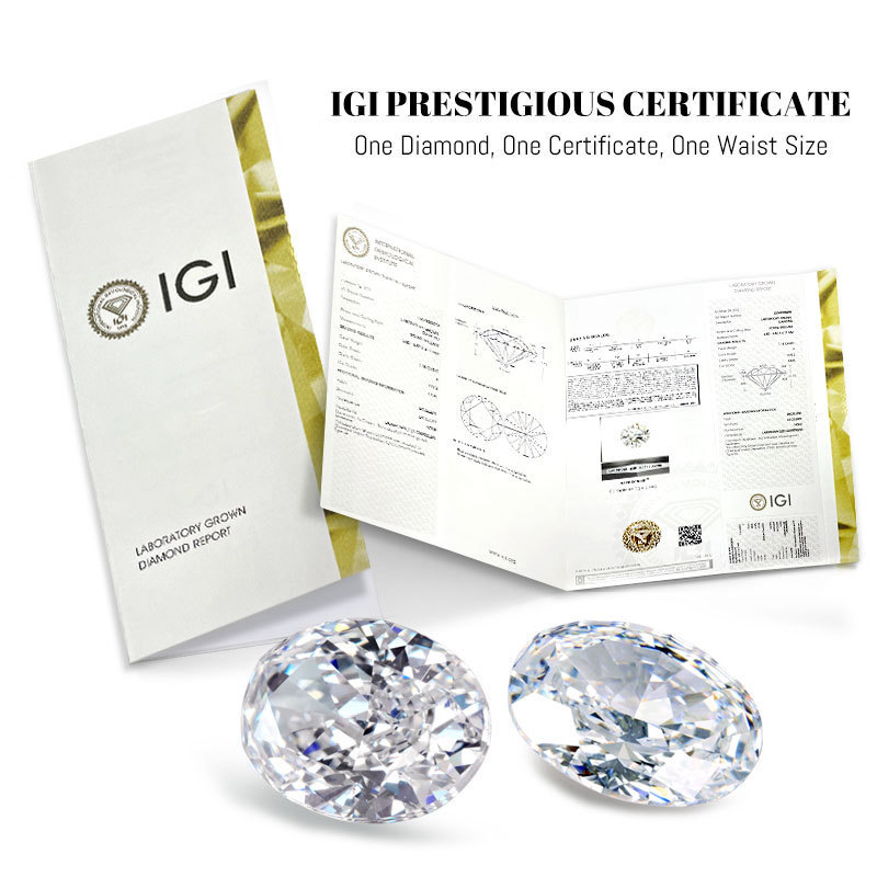 Oval Lab Diamond IGI GIA Certified D E F colour VVS VS Loose Diamond 0.5Carat 1Carat 3Carat CVD HTHP  Lab Grown Diamond