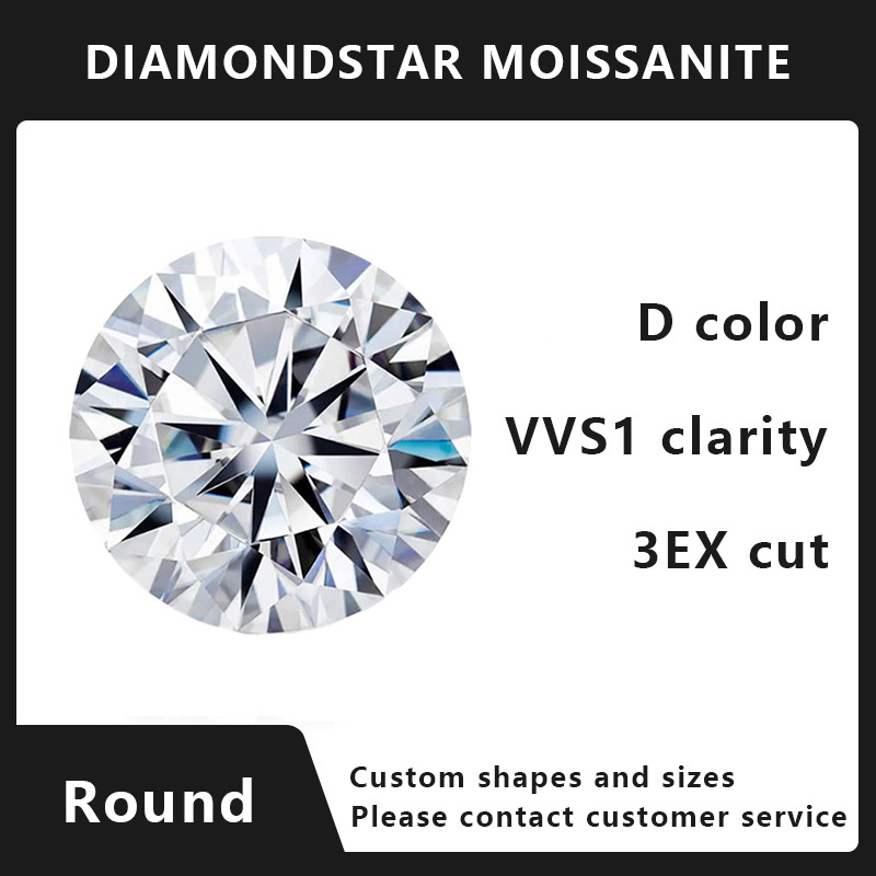 moissanite diamond DEFG color VVS with certificate Loose moissanite stone Round Oval Pear Cushion cut moissanite Custom shape