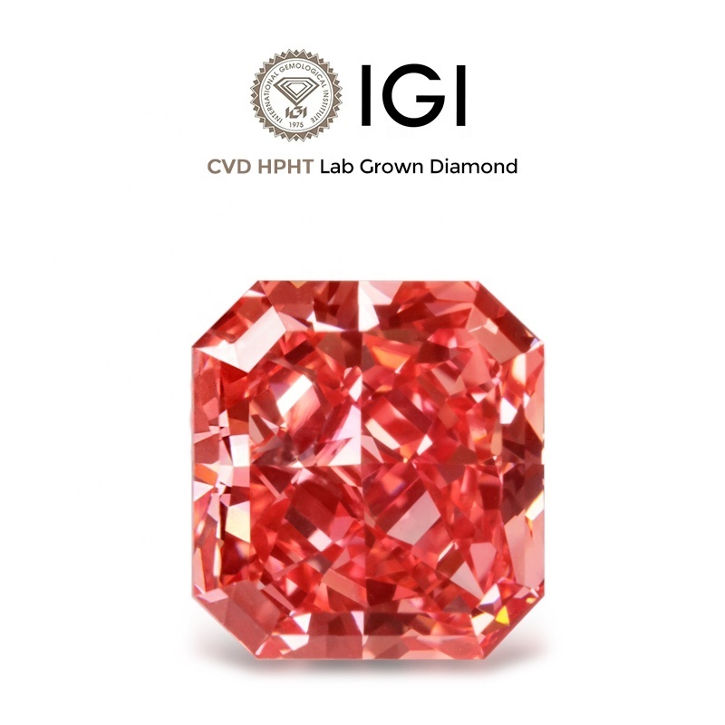 Radiant Lab Diamond CVD HTHP VS Fancy pink Loose Diamond IGI GIA AGL Certified Fine Jewelry Stone Colour Lab grown Diamond