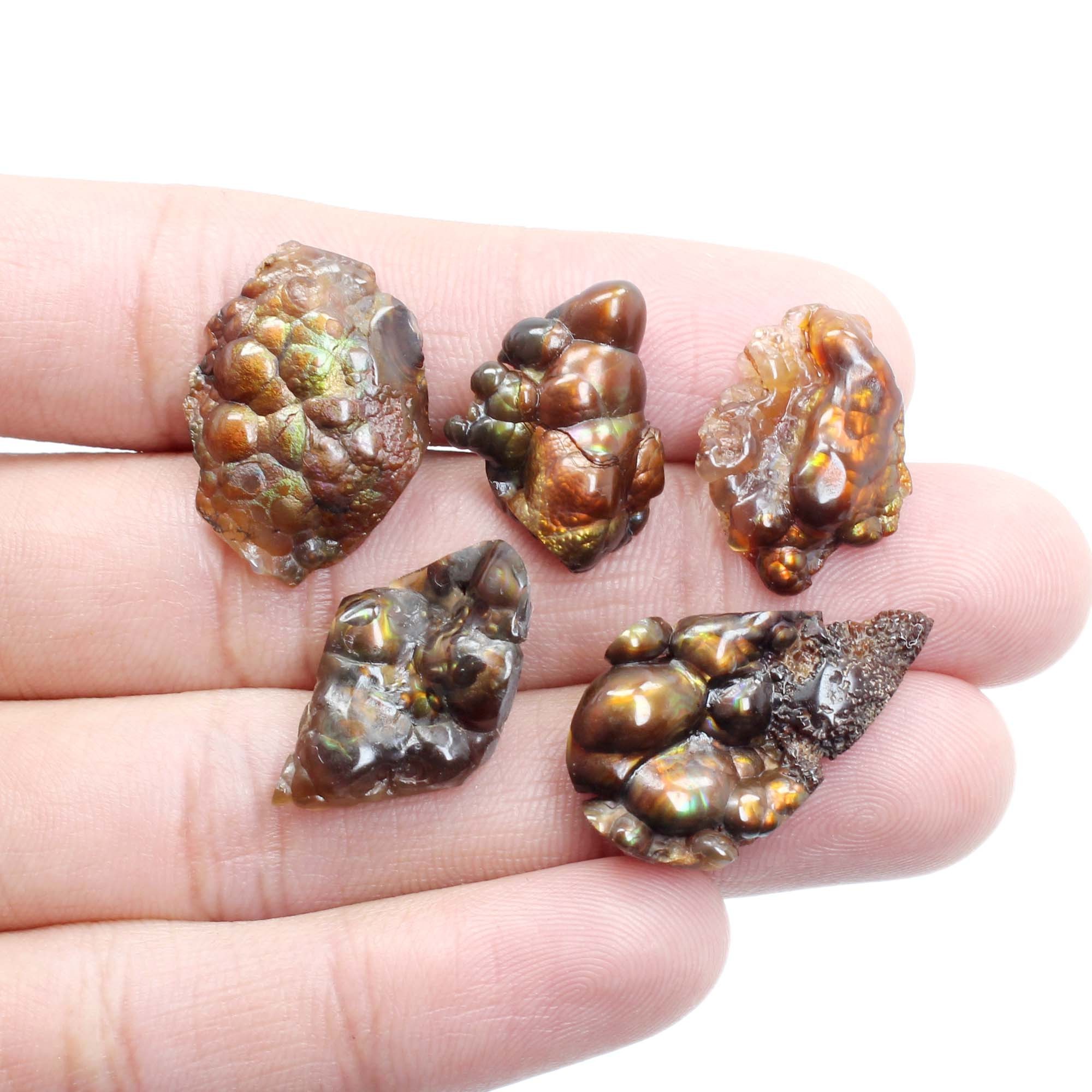 Natural Mexican Fire Agate Rough Druzy Cabochon Fancy Shape Gemstone