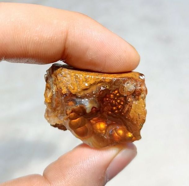 Wholesaler Supplier Natural Mexican Fire Agate Rough Druzy Gemstone Cabochon Fancy Shape Size 34x25mm Top Quality