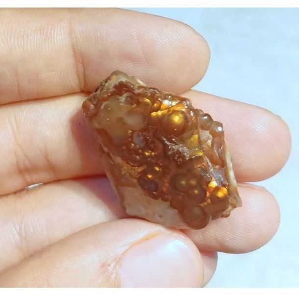 Natural Mexican Fire Agate Rough Druzy Gemstone Cabochon Fancy Shape