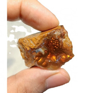 Wholesaler Supplier Natural Mexican Fire Agate Rough Druzy Gemstone Cabochon Fancy Shape Size 34x25mm Top Quality