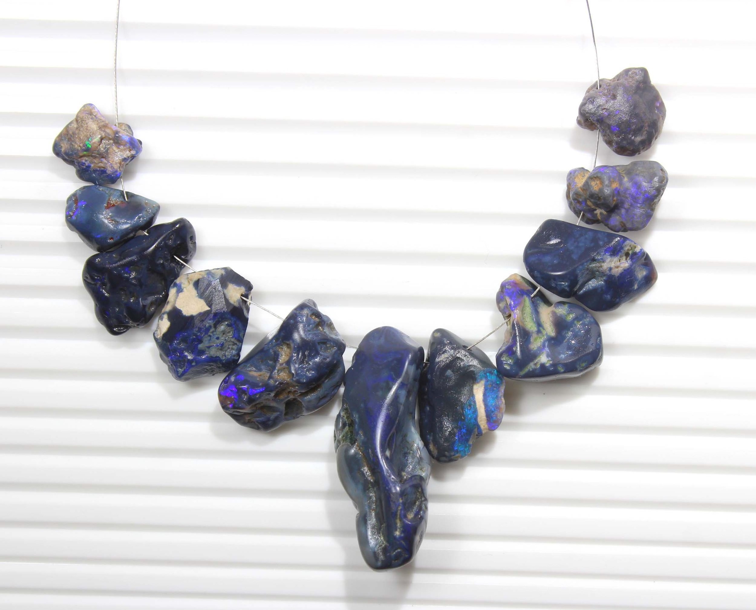 Natural Lightning Ridge Australian Black Opal Beads Smooth Rough Beads