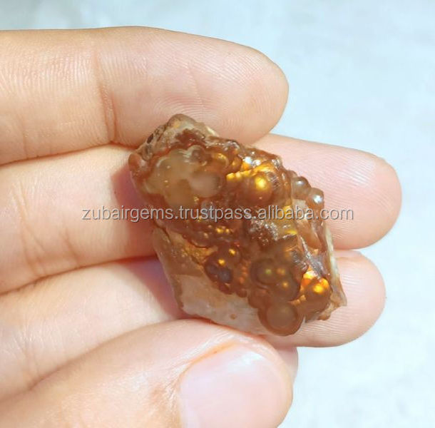 Natural Mexican Fire Agate Rough Druzy Gemstone Cabochon Fancy Shape