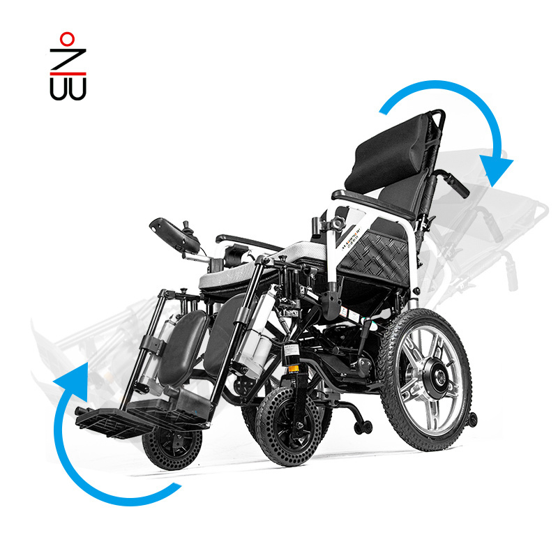 reclining electric remote control wheelchair with adjustable legs