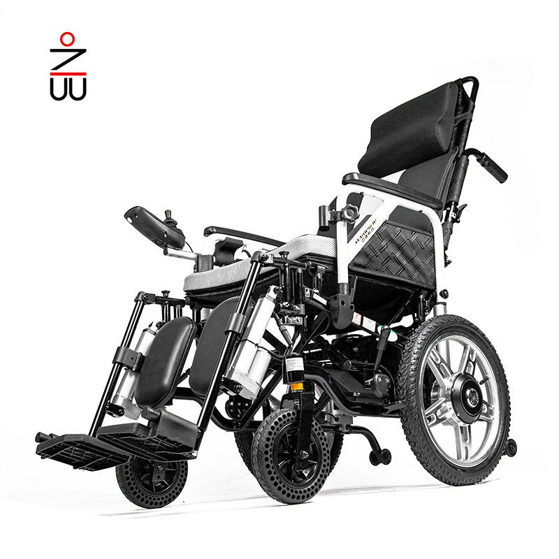 reclining electric remote control wheelchair with adjustable legs