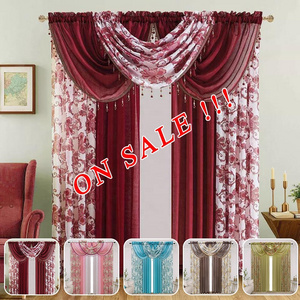 Print blackout wholesale valance embroidered tulle sheer design curtains modern luxury window curtains for home the living room