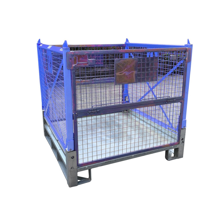 Steel Cage Folding Cage Metal Crate For Material Handing  Storage