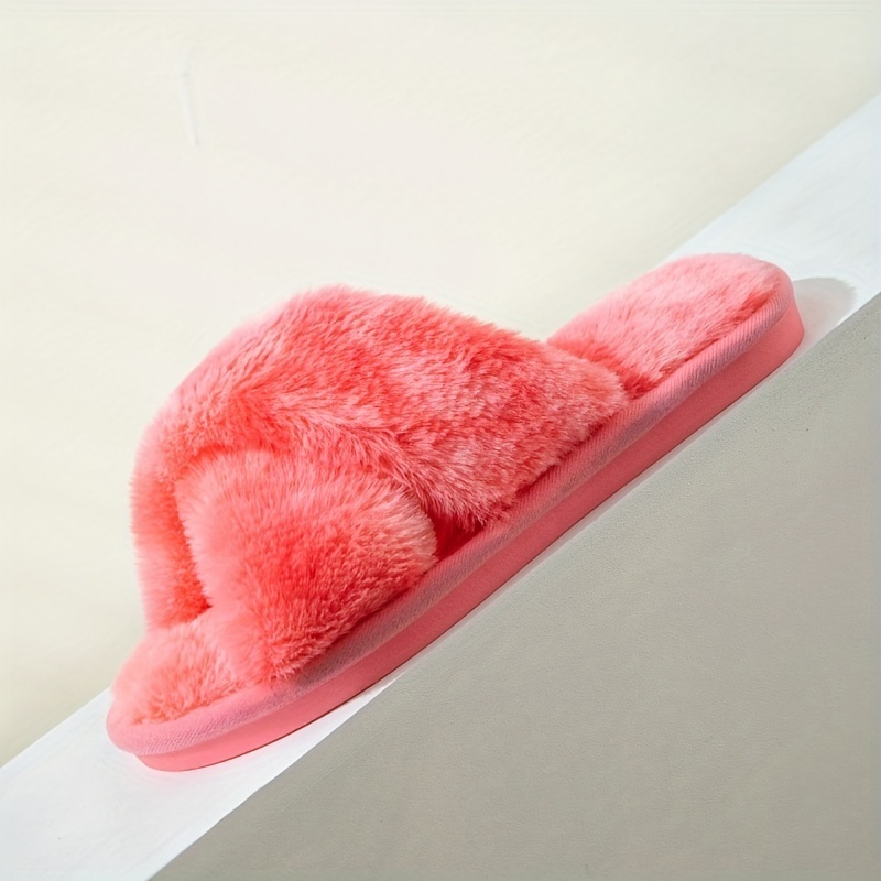 Exquisite Design Cotton Fabric Essential Home Fur fuzzy Anti-Slippery adult slippers