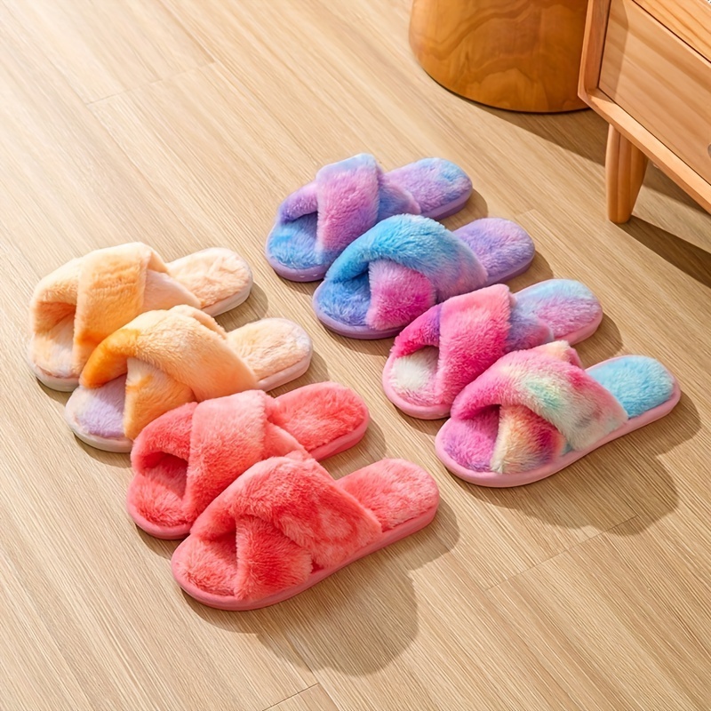 Exquisite Design Cotton Fabric Essential Home Fur fuzzy Anti-Slippery adult slippers