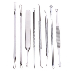 Premium Stainless Steel Facial Cleansing Tools 3-7 Pcs Blackhead Whitehead Removal Tool Pimple Blemish Pore Cleaning Tool Set