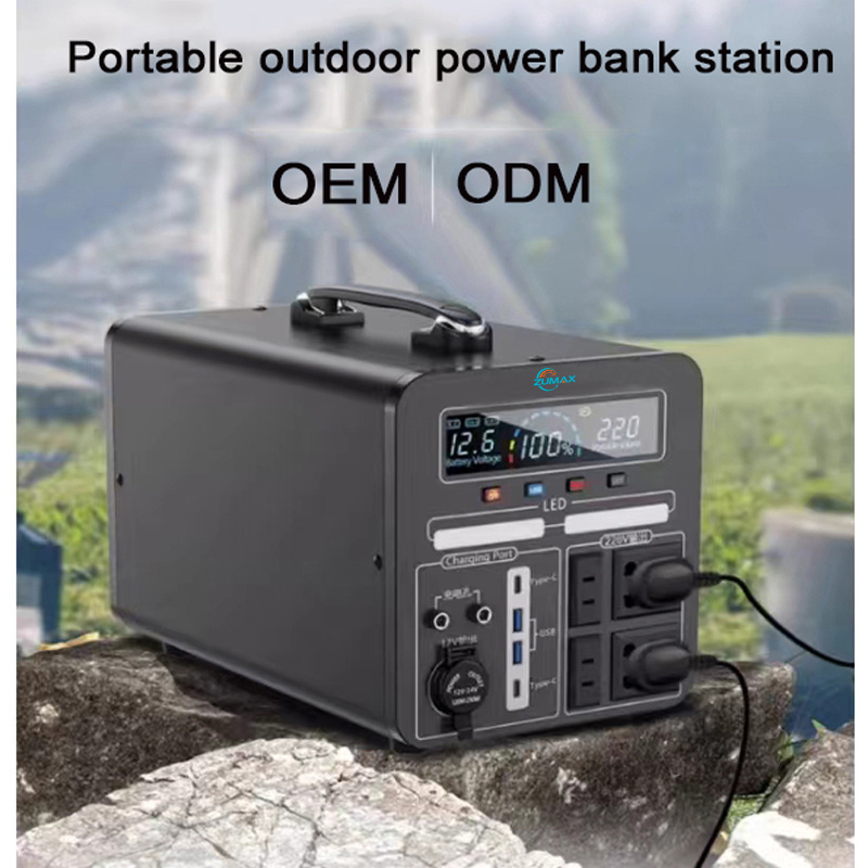 zumax Hot Selling 110 220v Charging Battery 1500 Watt Solar Generator  Banks Supply 1500W Portable Power Station For Outdoor