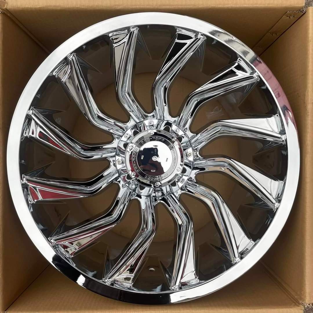 A0150 20 inch chrome 20X12 alloy rims 6 hole ET-44 4x4 offroad wheel 6x139.7 black milled/chrome/gloss black