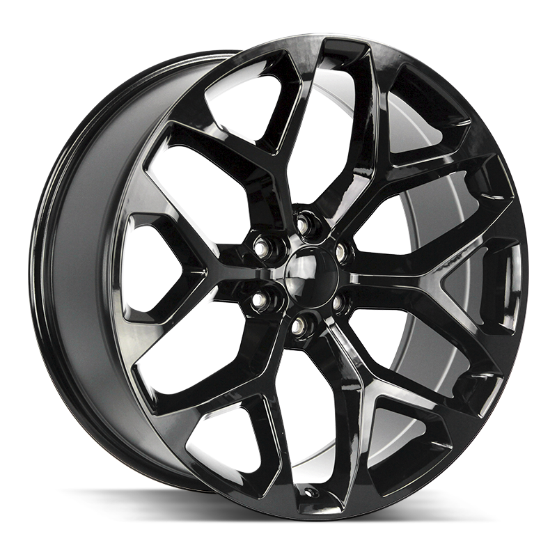 F7359 Popular design 20 22 24 26 inch wheel rims for Chevy Silverado 6x139.7 snowflake rims gloss black replica rims