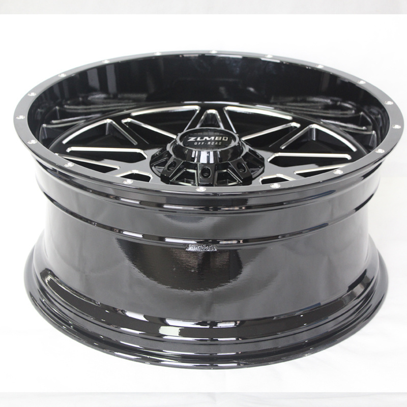 A0107 New design wheel rims 6x114.3 alloy wheel rim 4x4  offroad customs rims 5/6/10/12 lug deep lip gloss black milled