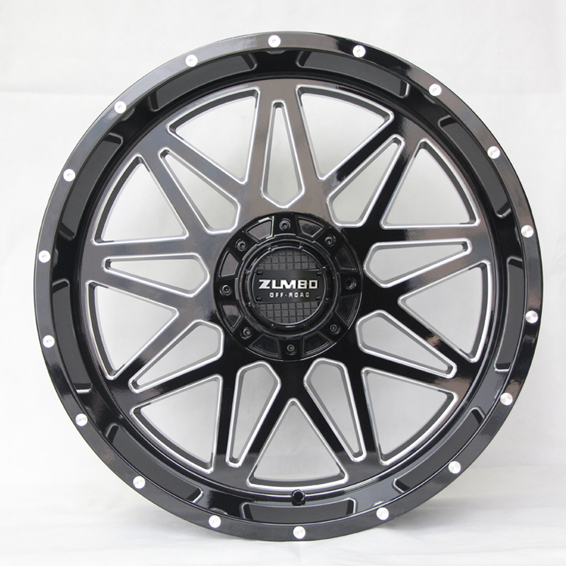 A0107 New design wheel rims 6x114.3 alloy wheel rim 4x4  offroad customs rims 5/6/10/12 lug deep lip gloss black milled