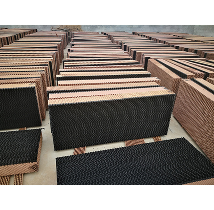 Zumoi Provide Brown cellulose water cooling pad wall /evaporative cooling pad for greenhouse and poultry farm