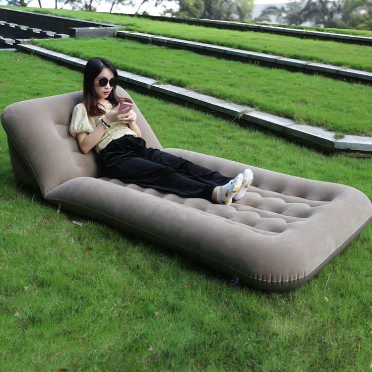 OEM Manufacturing  Foldable Portable Sex Corner Outdoor Camping Inflatable Sofa Bed with Backrest