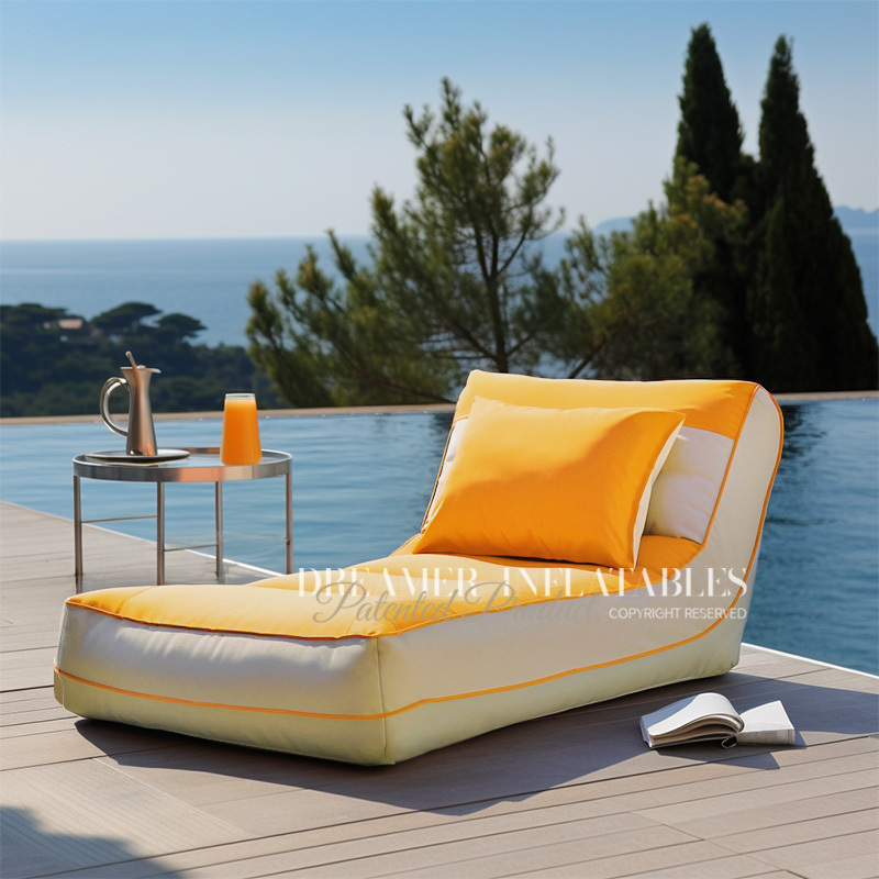 Pool Side Inflatable Sun Loungers Ergonomic Design for Indoor and Outdoor