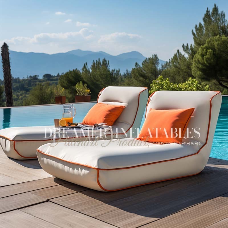 Pool Side Inflatable Sun Loungers Ergonomic Design for Indoor and Outdoor