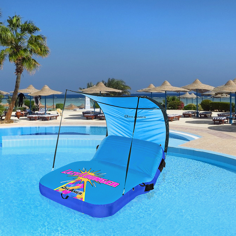 Customized Outdoor Inflatable Ledge Sun Air Lounger Chair for Poolside